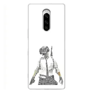 Силиконовый чехол с картинкой "Герой Pubg" на Sony Xperia 1 (Из букв)