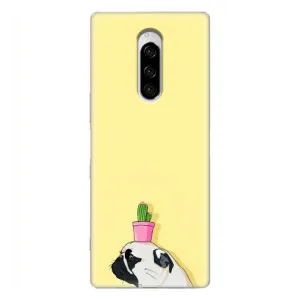 Бампер для Sony Xperia 1 с картинкой "Песики" (Кактус на голове)