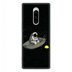 Силиконовый Чехол с принтом "Космонавты" на Sony Xperia 1 (Космонавт на рыбалке)