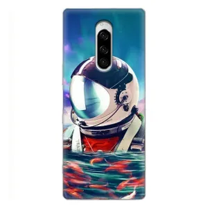 Силиконовый Чехол с принтом "Космонавты" на Sony Xperia 1 (Космонавт в воде)