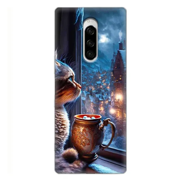 Чехол с рисунком «Кот новогодний» для Sony Xperia 1 Чехол с рисунком «Кот новогодний» для Sony Xperia 1