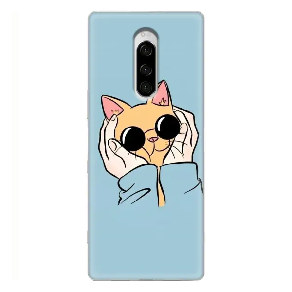 Чехол с рисунком «КОТИК в очках» для Sony Xperia 1 Чехол с рисунком «КОТИК в очках» для Sony Xperia 1