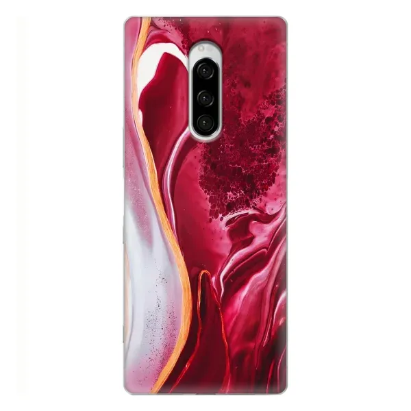 Чехол с рисунком «Красный мрамор» для Sony Xperia 1 Чехол с рисунком «Красный мрамор» для Sony Xperia 1