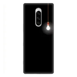 Чехол с картинками на черном фоне для Sony Xperia 1 (Лампочка)