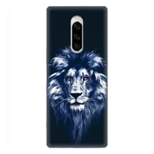 Чехол с картинкой на Sony Xperia 1 (Лев - синий)