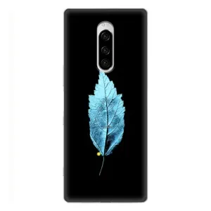 Чехол с картинками на черном фоне для Sony Xperia 1 (Листочек)