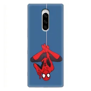 Чехол Супергерой Человека Паука на Sony Xperia 1 (На паутине)