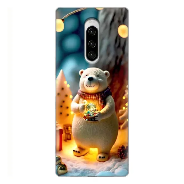 Чехол с рисунком «Новогодний ведмеженок» для Sony Xperia 1 Чехол с рисунком «Новогодний ведмеженок» для Sony Xperia 1