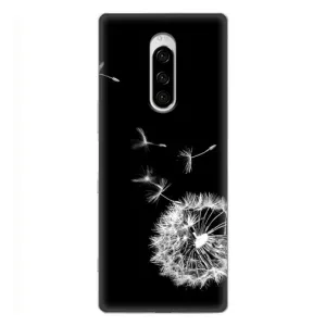 Силіконовий Чохол з кульбабками на Sony Xperia 1 (Кульбабка на чорному)