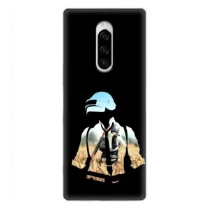 Силиконовый чехол с картинкой "Герой Pubg" на Sony Xperia 1 (Пубг мен)