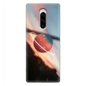 Чехол (ТПУ) с планетами на Sony Xperia 1 (Сатурн)