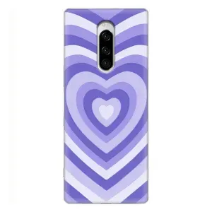 Чехлы с тематикой "Маленькие Сердечки" на Sony Xperia 1 (Сердце фиолет)