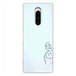 Чехлы (Знак сердечка) на Sony Xperia 1 (Сердце на голубом)