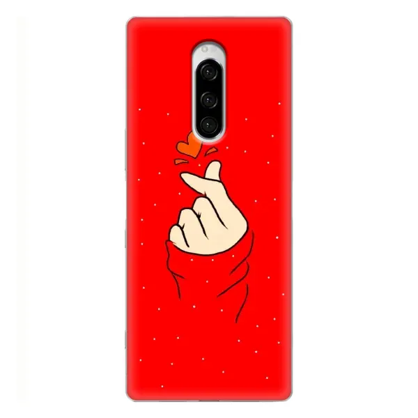 Чехол с рисунком «Сердце на красном» для Sony Xperia 1 Чехол с рисунком «Сердце на красном» для Sony Xperia 1