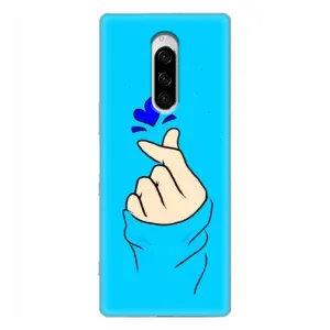 Чехлы (Знак сердечка) на Sony Xperia 1 (Сердце на синем)