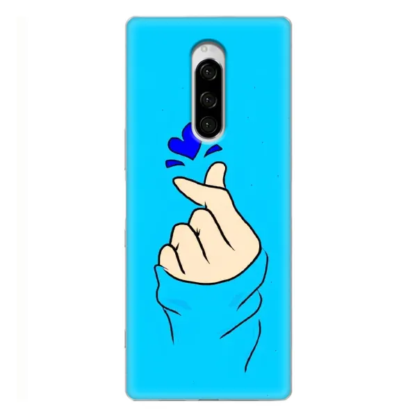 Чехол с рисунком «Сердце на синем» для Sony Xperia 1 Чехол с рисунком «Сердце на синем» для Sony Xperia 1