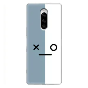 Силиконовые Чехлы (смешные стикеры) для Sony Xperia 1 (Серо-белый)
