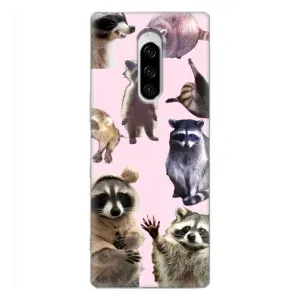Силиконовый Чехол с Енотами на Sony Xperia 1 (Смешные Еноты)