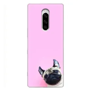Бампер для Sony Xperia 1 с картинкой "Песики" (Собака на розовом)