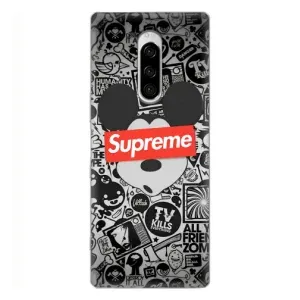 Чехол с Брендами одежды на Сони Кспериа 1 (Supreme Маус)