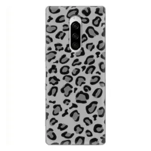 Чехол с леопардовым принтом на Sony Xperia 1 (Темный леопрад)