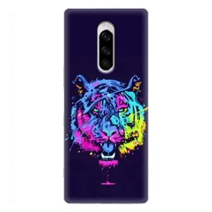 Силиконовый бампер с картинкой животных для Sony Xperia 1 (Тигр-Арт)