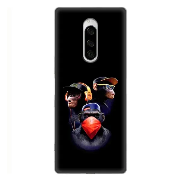 Чехол с рисунком «Три обезьяны» для Sony Xperia 1 Чехол с рисунком «Три обезьяны» для Sony Xperia 1