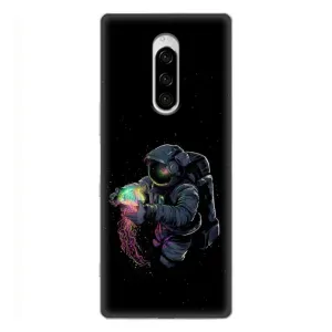 Силиконовый Чехол с принтом "Космонавты" на Sony Xperia 1 (В руках земля)