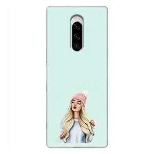 Силиконовый Чехол на Sony Xperia 1 с картинкой Стильных Девушек (В шапке)