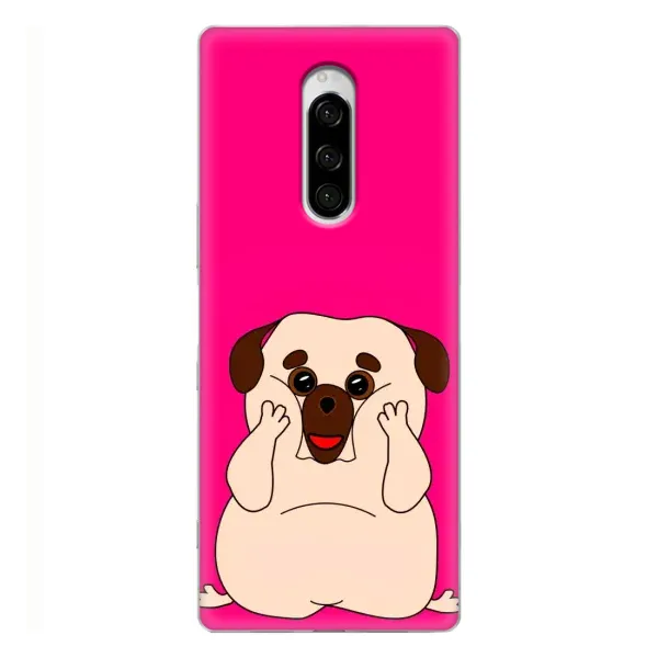 Чехол с рисунком «Веселый Мопсик» для Sony Xperia 1 Чехол с рисунком «Веселый Мопсик» для Sony Xperia 1