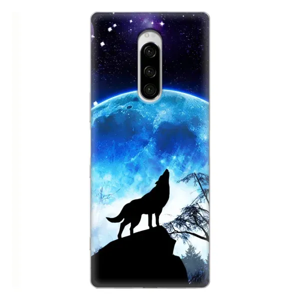 Чехол с рисунком «Воет на луну» для Sony Xperia 1 Чехол с рисунком «Воет на луну» для Sony Xperia 1