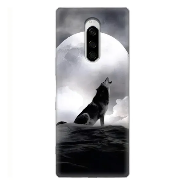Чехол с рисунком «Волк и луна» для Sony Xperia 1 Чехол с рисунком «Волк и луна» для Sony Xperia 1