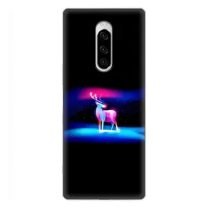 Силиконовый бампер с картинкой животных для Sony Xperia 1 (Яркий олень)