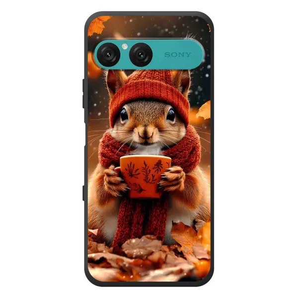 Чехол с рисунком «Белка с кофе» для Sony Xperia 10 VII Чехол с рисунком «Белка с кофе» для Sony Xperia 10 VII