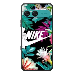 Силиконовый Чехол на Sony Xperia 10 VII с картинкой Nike (Цветочный Nike)