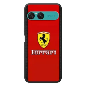 Силиконовый бампер с картинкой машины на Sony Xperia 10 VII (Ferrari Logo)