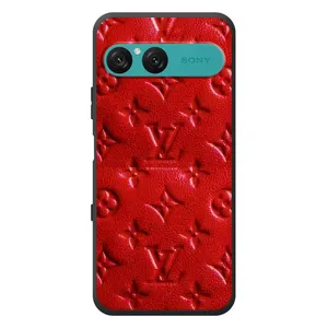 Текстурный Чехол Louis Vuitton для Сони Эксперия 10 Семь (Красный ЛВ)