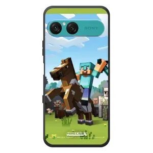Чехлы для Sony Xperia 10 VII (Персонажи Майн Крафт) (На коне)