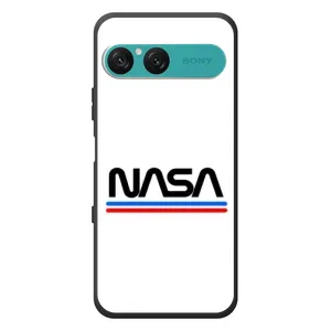 Силіконовый бампер з принтом "Наса" на Sony Xperia 10 VII (NASA на білому тлі)