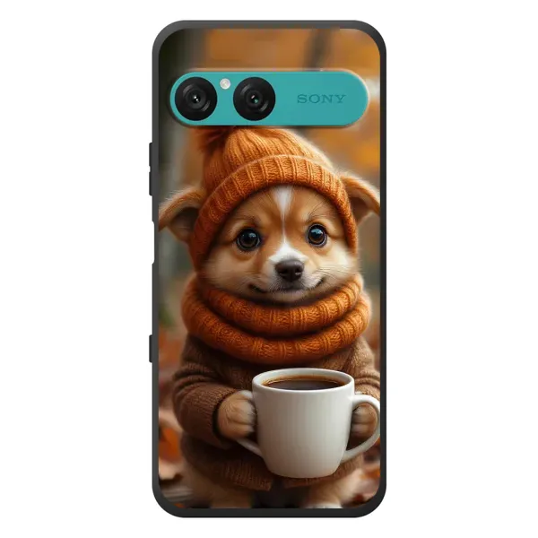 Чехол с рисунком «Собачка с кофе» для Sony Xperia 10 VII Чехол с рисунком «Собачка с кофе» для Sony Xperia 10 VII
