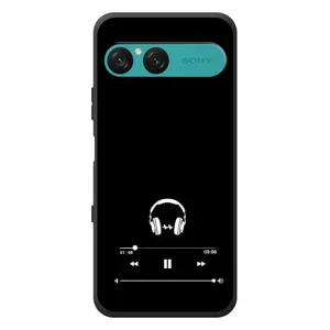 Чехол с картинками на черном фоне для Sony Xperia 10 VII (Плеер)