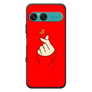 Чехлы (Знак сердечка) на Sony Xperia 10 VII (Сердце на красном)