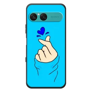 Чехлы (Знак сердечка) на Sony Xperia 10 VII (Сердце на синем)