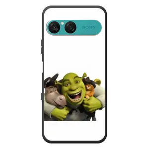 Печатный чехол с принтом Шрек для Sony Xperia 10 VII (Шрек осел и кот)