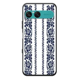 Силиконовый Чехол на Sony Xperia 10 VII с картинкой Вышиванки (Синяя вышиванка)
