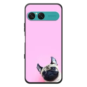 Бампер для Sony Xperia 10 VII с картинкой "Песики" (Собака на розовом)