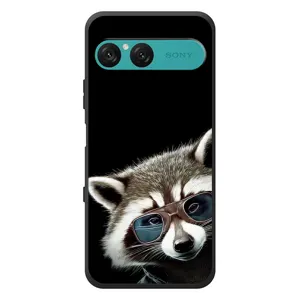 Силиконовый Чехол с Енотами на Sony Xperia 10 VII (Стильный Енот)