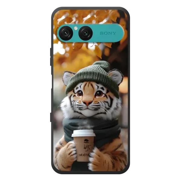 Чехол с рисунком «Тигр с кофе» для Sony Xperia 10 VII Чехол с рисунком «Тигр с кофе» для Sony Xperia 10 VII