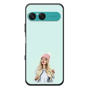 Силиконовый Чехол на Sony Xperia 10 VII с картинкой Стильных Девушек (В шапке)