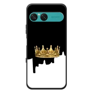 Чехол (Корона на чёрном фоне) для Сони Эксперия 10 Семь (Золотая корона)